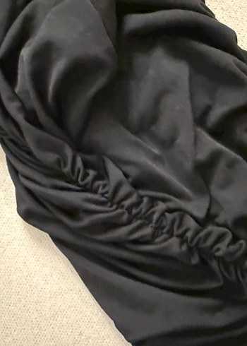 Siyah Drapeli Straplez Abiye Elbise - Görsel 8