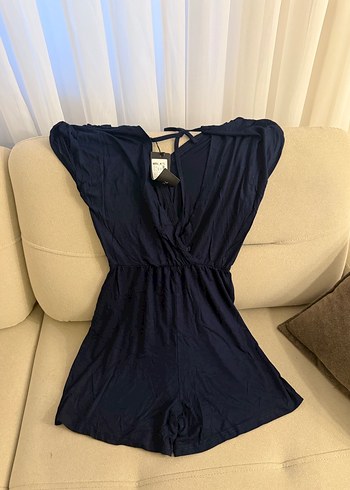 Siyah V Yaka Drapeli Kadın Tulum - Görsel 7