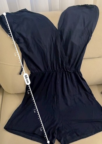 Siyah V Yaka Drapeli Kadın Tulum - Görsel 6