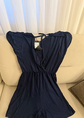 Siyah V Yaka Drapeli Kadın Tulum - Görsel 9