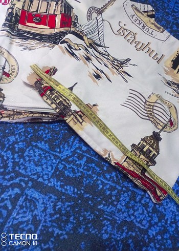 Renkli Baskılı İSTANBUL Desenli kırlent Kılıfı - Görsel 5