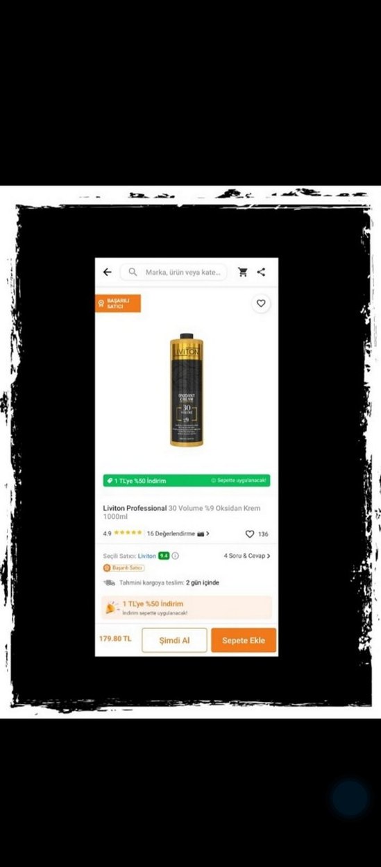 Liviton Profesyonel 30 Volüm Oksidan Krem - Görsel 4