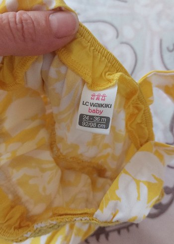 24-36 Ay Beden sarı Renk Kız Çocuk Sarı Askılı Elbise