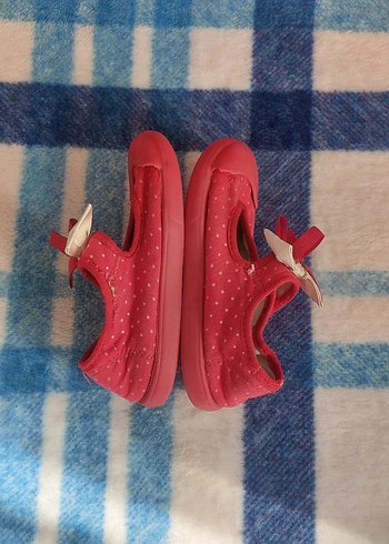 Kırmızı Fiyonklu Kız Çocuk Babet - Görsel 4