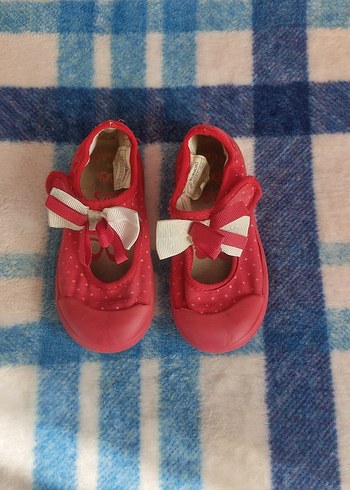 Kırmızı Fiyonklu Kız Çocuk Babet - Görsel 2