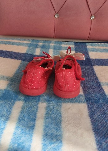 Kırmızı Fiyonklu Kız Çocuk Babet - Görsel 3