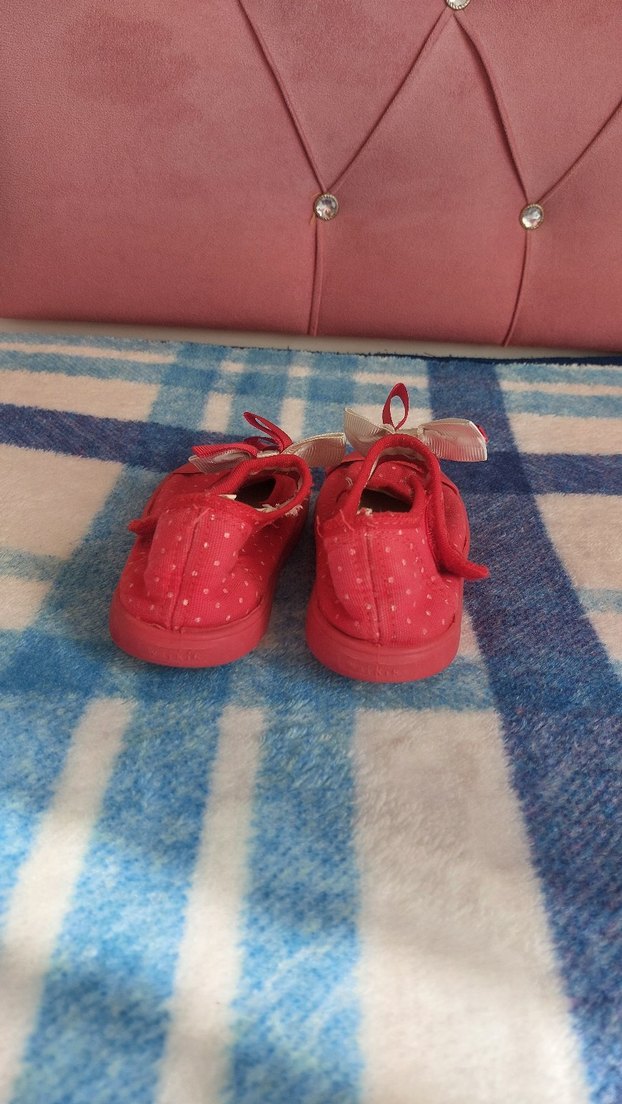 Kırmızı Fiyonklu Kız Çocuk Babet - Görsel 3