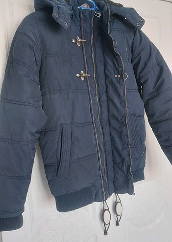 lacivert Erkek Çocuk Kapüşonlu Mont - Görsel 2