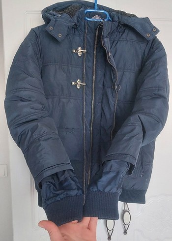 lacivert Erkek Çocuk Kapüşonlu Mont - Görsel 3