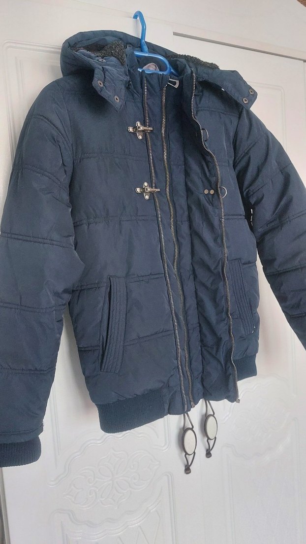 lacivert Erkek Çocuk Kapüşonlu Mont - Görsel 2