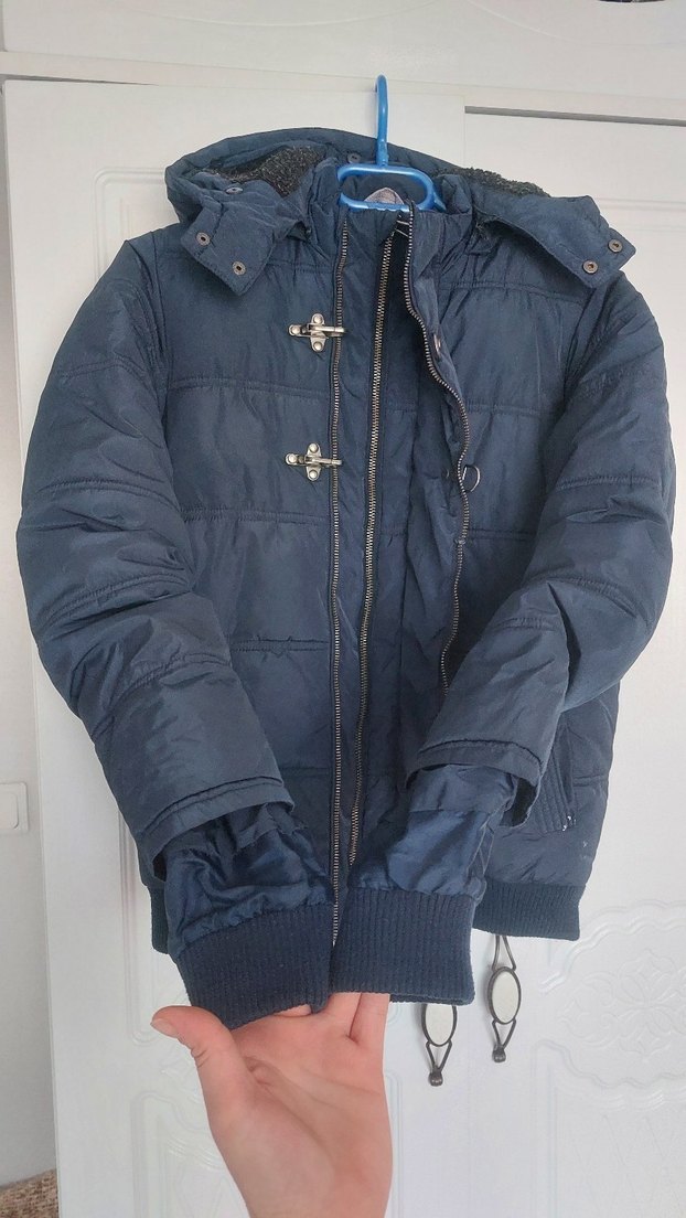 lacivert Erkek Çocuk Kapüşonlu Mont - Görsel 3