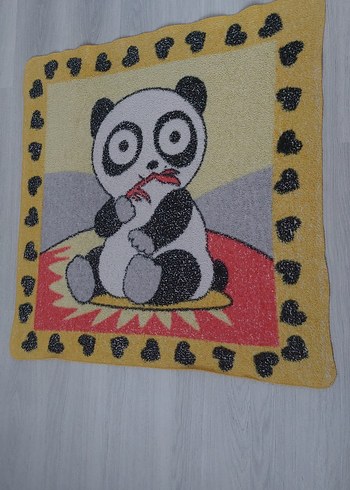 Renkli Baskılı Panda Desenli Çocuk Battaniyesi - Görsel 6