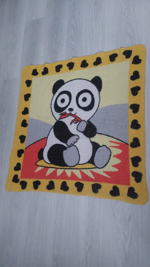 Renkli Baskılı Panda Desenli Çocuk Battaniyesi - Görsel 3