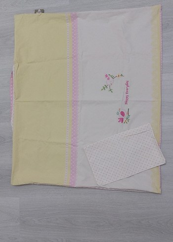 Nakışlı Pamuklu Pembe Bebek Uyku Seti - Görsel 2