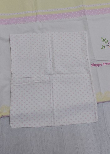 Nakışlı Pamuklu Pembe Bebek Uyku Seti - Görsel 3