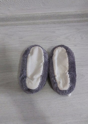 Kız Çocuk Gri Peluş Tavşan Ev Terliği - Görsel 4