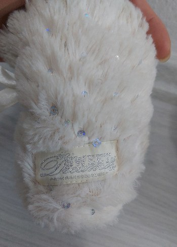 Kızlar için Beyaz Kürklü Sıcak Ev Terlikleri - Görsel 4