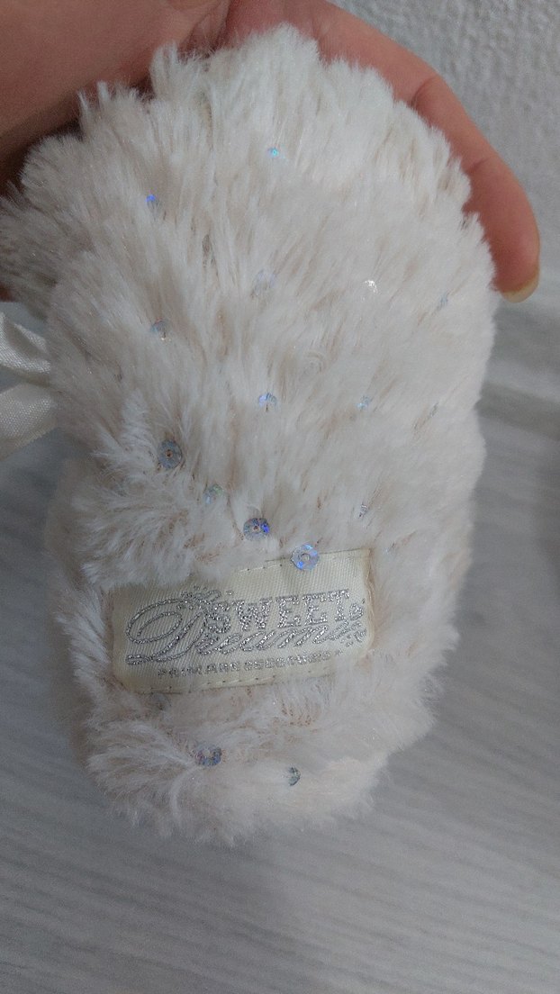 Kızlar için Beyaz Kürklü Sıcak Ev Terlikleri - Görsel 4