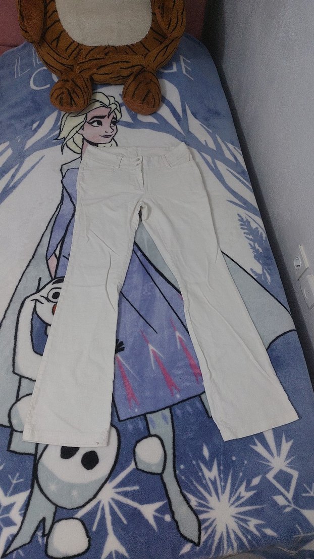 Beyaz Kadın İspanyol paça Pantolon #chima - Görsel 3