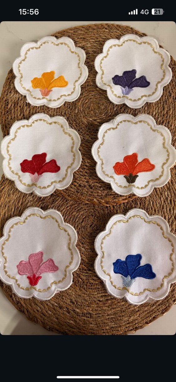 Altın Kenarlı Nakışlı Klasik Peçete kahve sunum peçetesi - Görsel 4