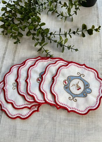 Bohem Çiçek Nakışlı Dekoratif Parça kahve sunum peçetesi #kahve - Görsel 6