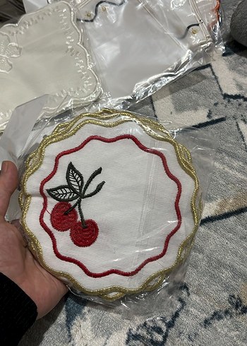 Bohem Çiçek Nakışlı Dekoratif Parça kahve sunum peçetesi #kahve - Görsel 15