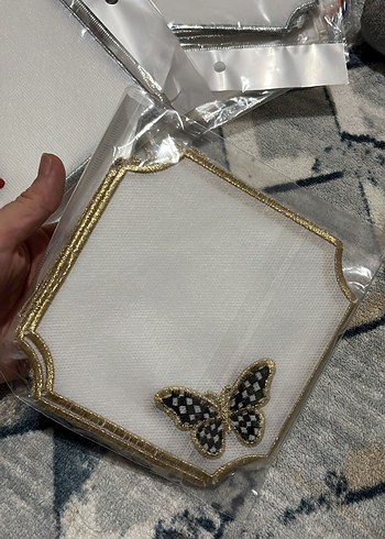 Bohem Çiçek Nakışlı Dekoratif Parça kahve sunum peçetesi #kahve - Görsel 19