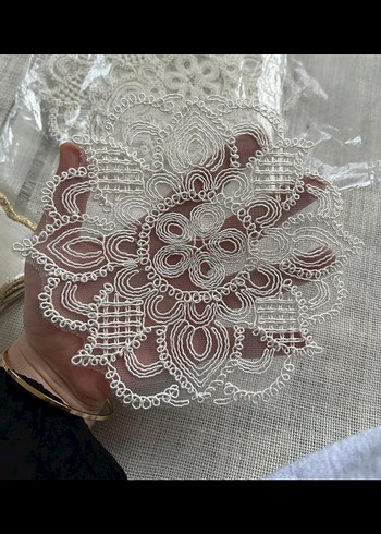 Bohem Çiçek Nakışlı Dekoratif Parça kahve sunum peçetesi #kahve - Görsel 13