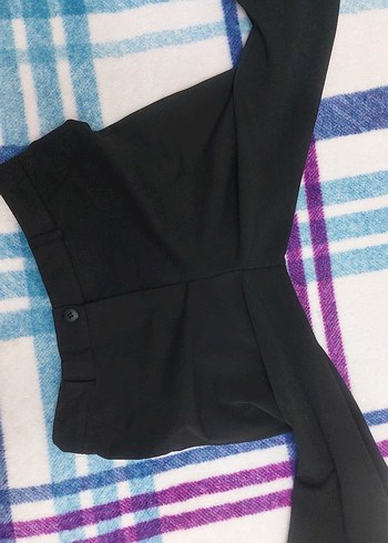 Siyah Kadın Normal Kesim Kumaş Pantolon - Görsel 7