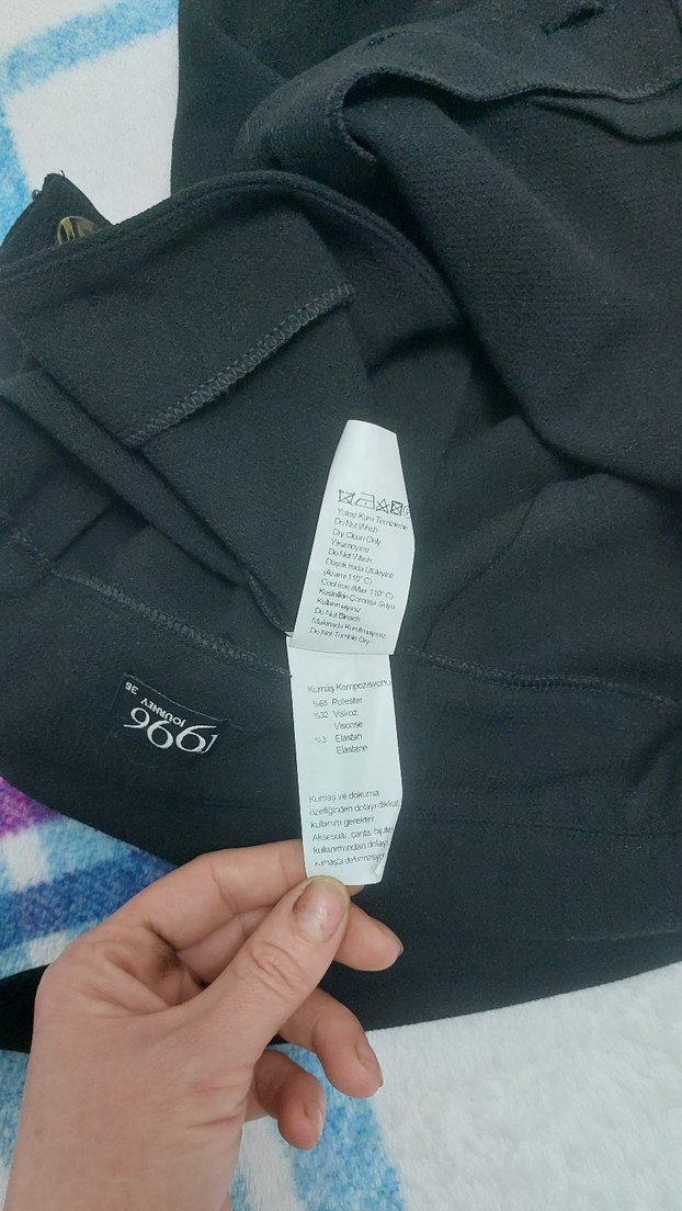 Kemer Detaylı Siyah Midi Mini Etek - Görsel 5