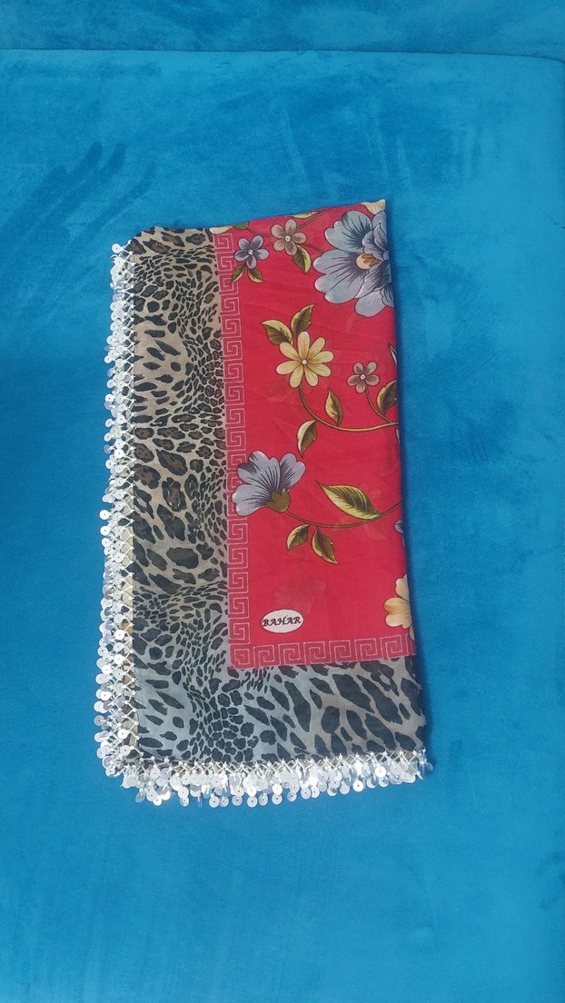 Dantel Detaylı Kırmızı Kadın Fular - Görsel 2