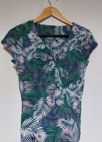 Addax Yaprak desenli yazlık tişört 