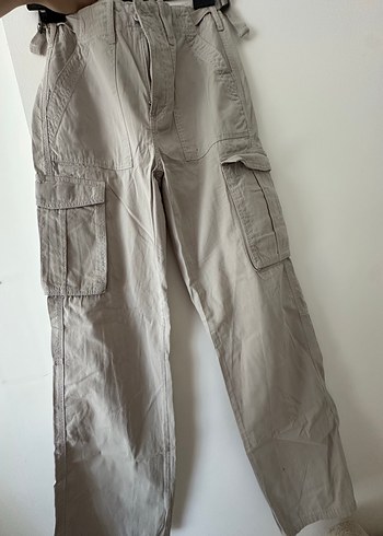 Bershka Ayarlanabilir Krem Pantolon