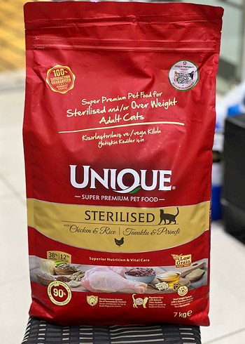 Unique Sterilised Tavuklu ve Pirinçli Kedi Maması 7kg