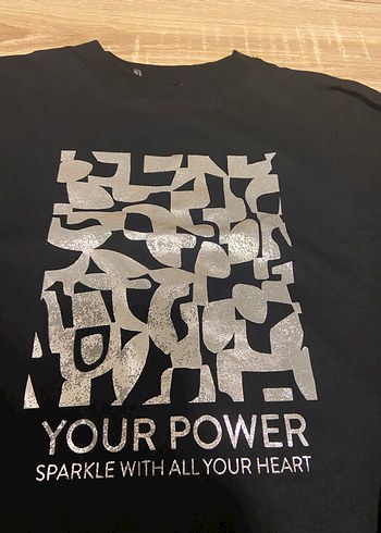 s Beden Siyah Baskılı Uzun Kollu Kadın Sweatshirt