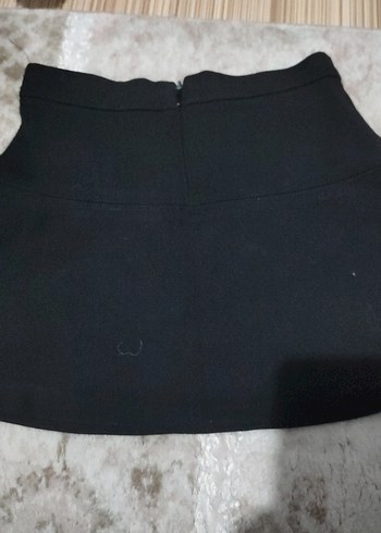 Zara Düğmeli Siyah Mini Yün Etek