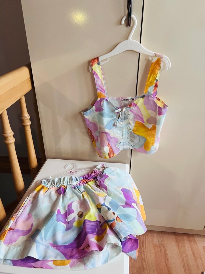 Defacto 9-10 yaş renkli şort takım - Görsel 5