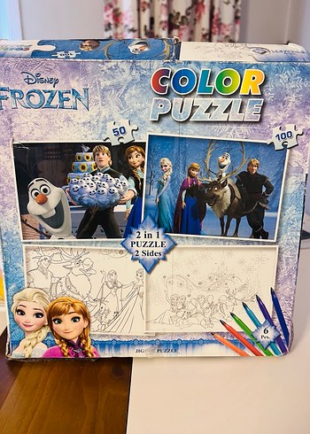 Disney Frozen Çift Taraflı Renkli Puzzle - Görsel 3