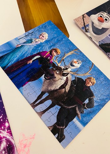 Disney Frozen Çift Taraflı Renkli Puzzle - Görsel 5