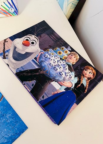 Disney Frozen Çift Taraflı Renkli Puzzle - Görsel 6