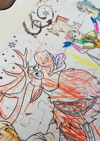 Disney Frozen Çift Taraflı Renkli Puzzle - Görsel 8