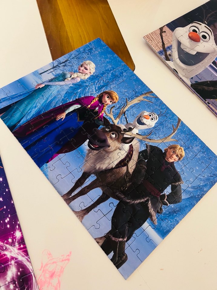 Disney Frozen Çift Taraflı Renkli Puzzle - Görsel 5