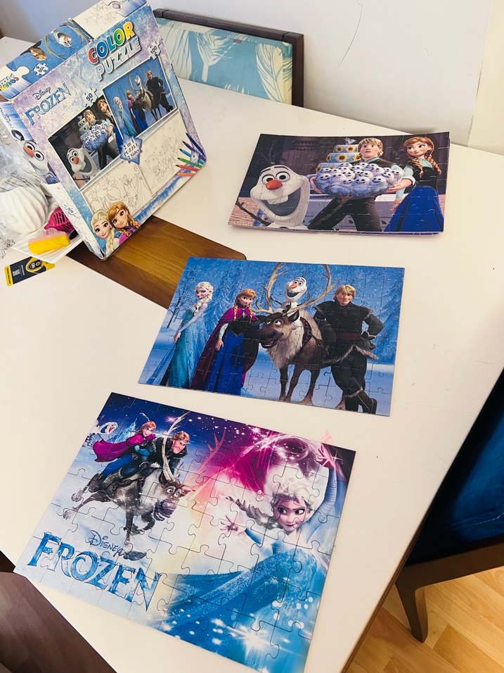 Disney Frozen Çift Taraflı Renkli Puzzle - Görsel 2
