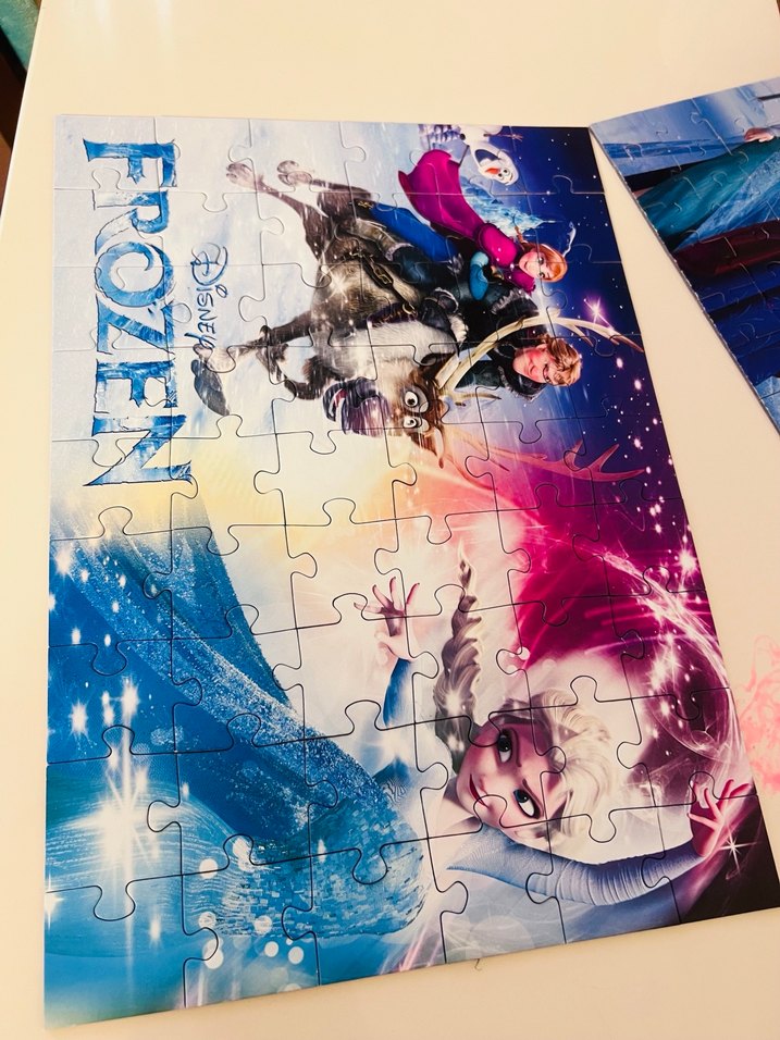 Disney Frozen Çift Taraflı Renkli Puzzle - Görsel 4