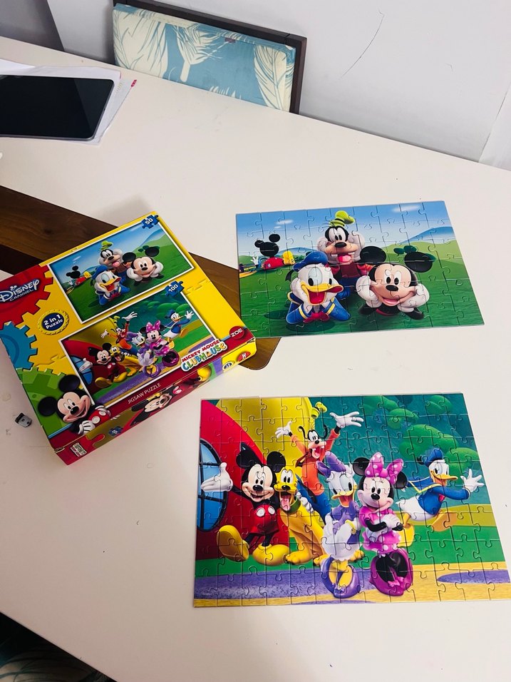 Disney Mickey Mouse Renkli 2'si 1 Arada Puzzle - Görsel 5