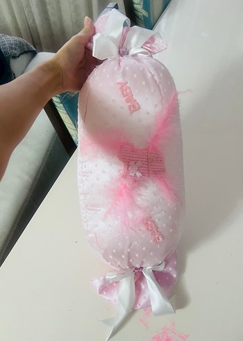 Pembe Nakışlı takı yastığı Yastığı el yapımıdır. - Görsel 4