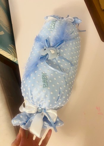 Bebek takı yastığı Mavi el yapımıdır. - Görsel 5