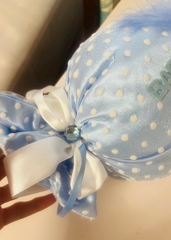 Bebek takı yastığı Mavi el yapımıdır. - Görsel 4