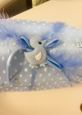 Bebek takı yastığı Mavi el yapımıdır. - Görsel 3