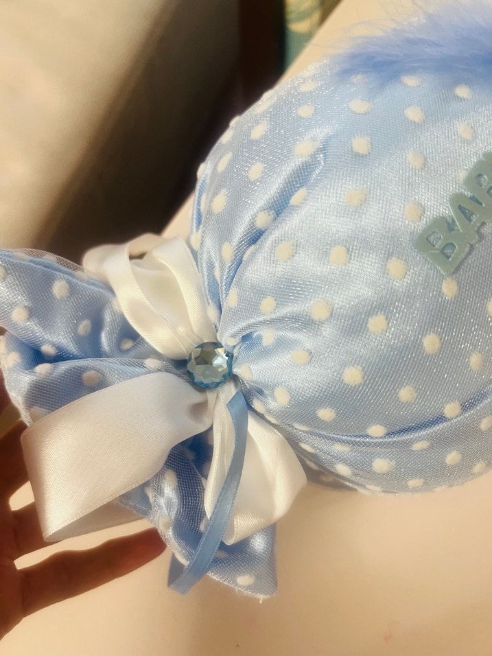 Bebek takı yastığı Mavi el yapımıdır. - Görsel 4